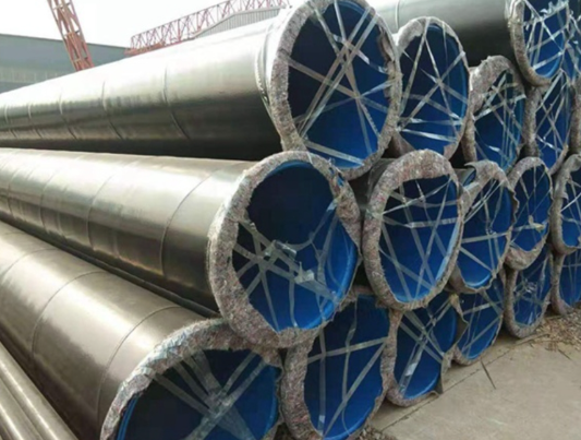 Plastic-coated steel pipe for coal mines